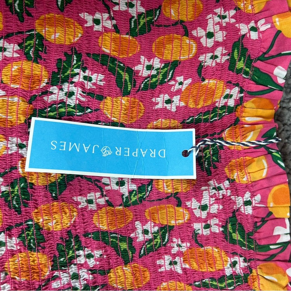 Draper James Orange Blossom Smocked Dress with Pockets Size Medium - Picture 6 of 12